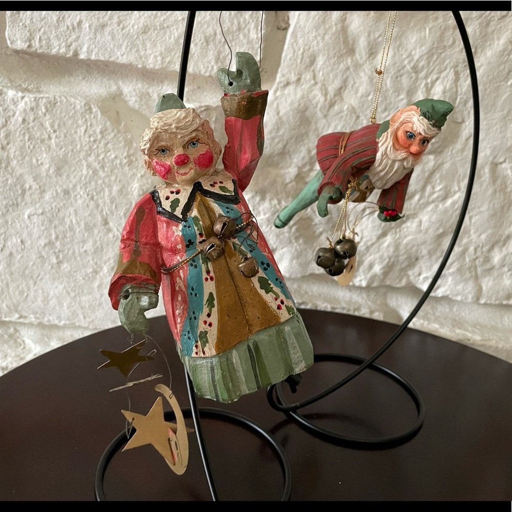 Set of 2 House of Hatten Moon and Stars Elves designed by Denise Calla (1991).